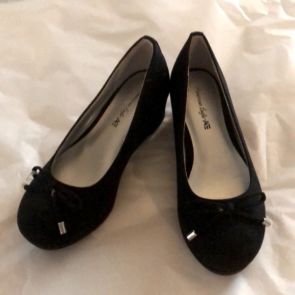 Shoes girls new size 11M black slip on American Eagle by Payless man made - Picture 3 of 6